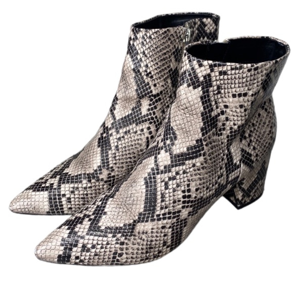 Marc Fisher Block Heel Snakeskin Booties 8.5